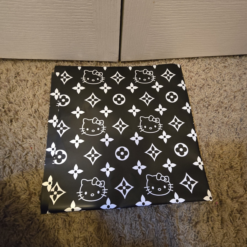 Hello Kitty Monochrome Patterned Wrapping Paper-1 Sheet, 12x12